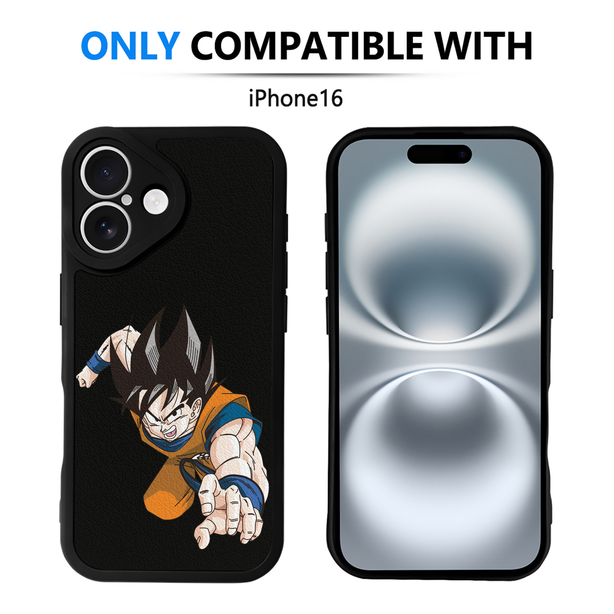 （画像用） ドラゴンボール 孫悟空（そん ごくう）Son Goku カカロット DRAGON BALL Kakarotto 【iPhone 16シリーズ対応】シリコンスマホケース（レザー調） 材質：シリコン